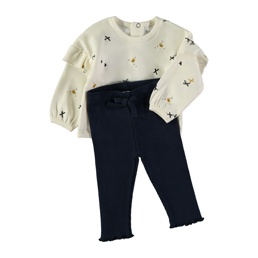Conjunto Sudadera Volantes y Pantalón Marino – Babybol