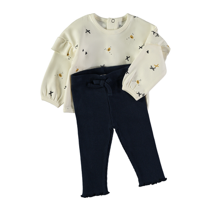 Conjunto Sudadera Volantes y Pantalón Marino – Babybol
