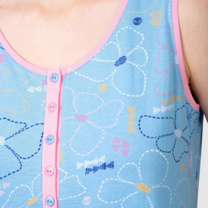 Camisón sin manga estampado azul - Massana