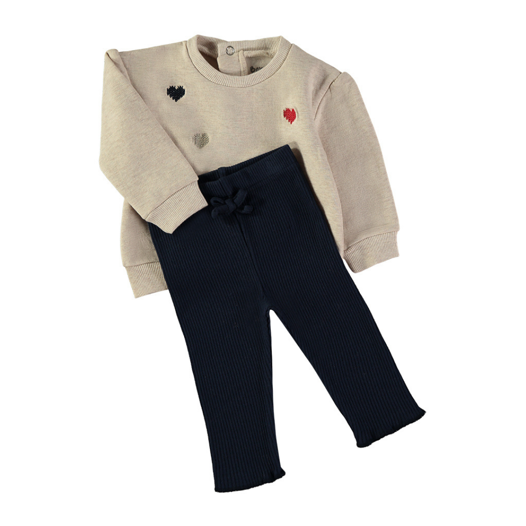Conjunto Sudadera Corazones y Pantalón Canalé – Babybol