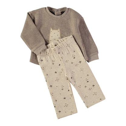 Conjunto Punto Gatito Beige – Babybol