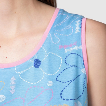 Pijama sin manga estampado azul - Massana