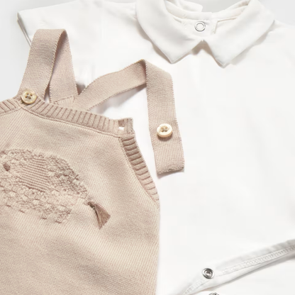 Conjunto peto tricot Beige - Mayoral
