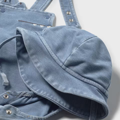 Peto y gorro bebé Dino denim - Mayoral