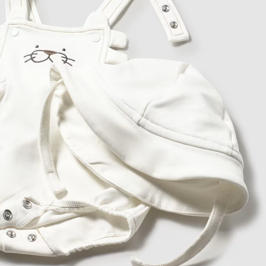 Peto y gorro bebé Gato blanco - Mayoral