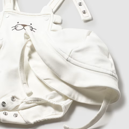 Peto y gorro bebé Gato blanco - Mayoral