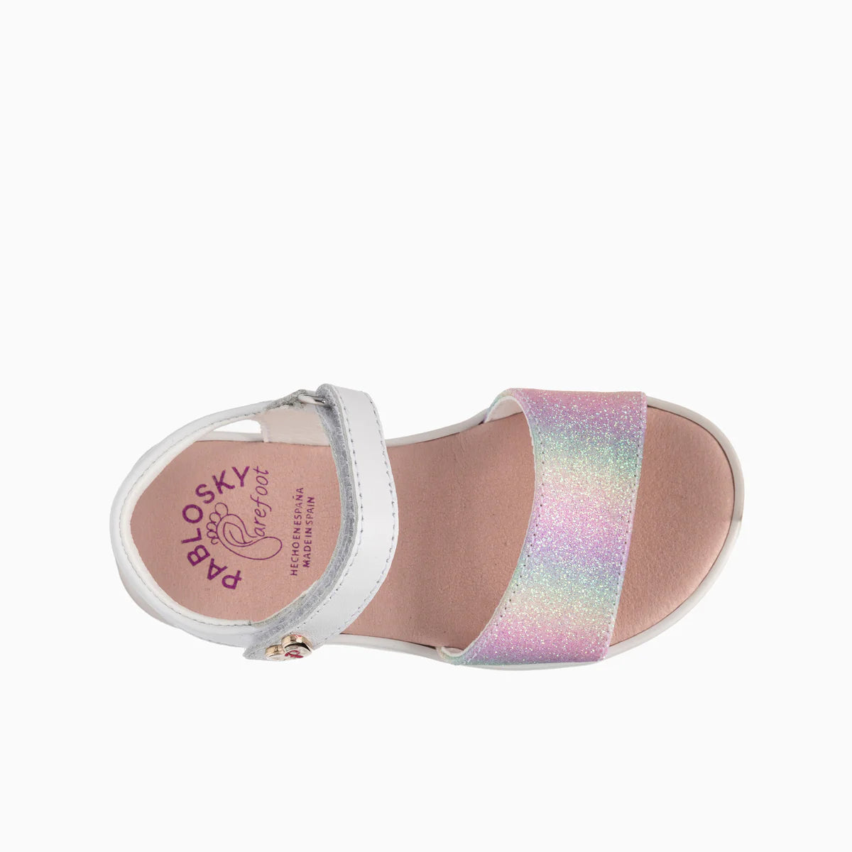 Sandalias barefoot Blanco arcoiris - Pablosky