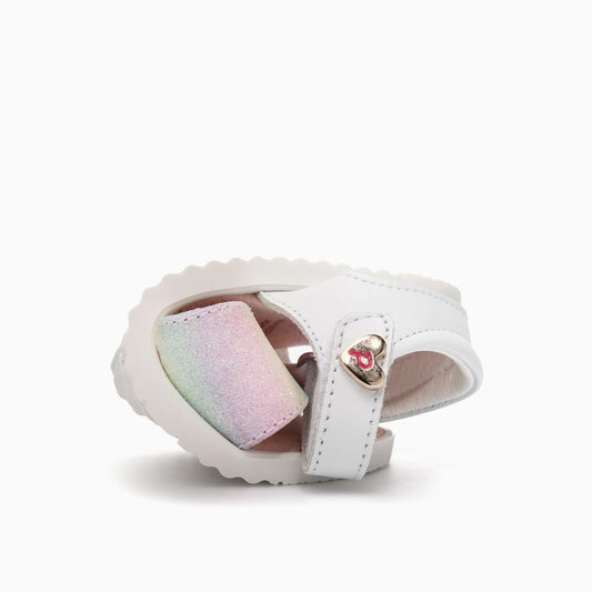 Sandalias barefoot Blanco arcoiris - Pablosky