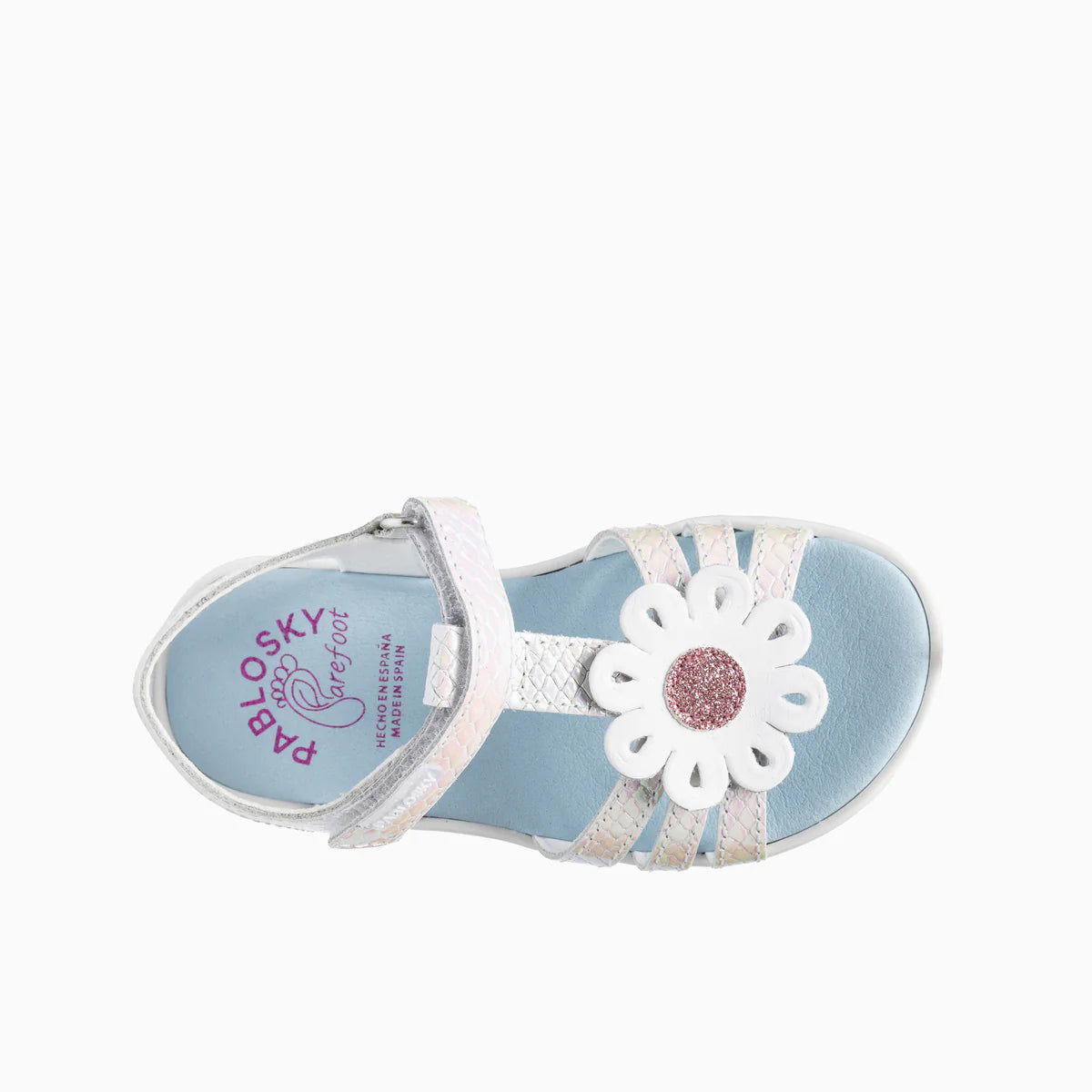Sandalias barefoot Blanco Quilate Flor - Pablosky