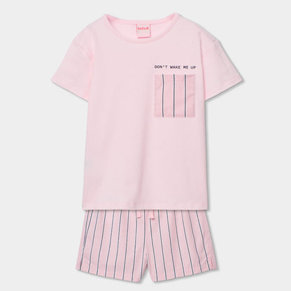 Pijama niña algodón rayas rosa - Boboli