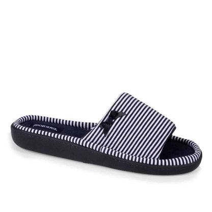 Zapatillas casa rayas azul y blanco - Isotoner