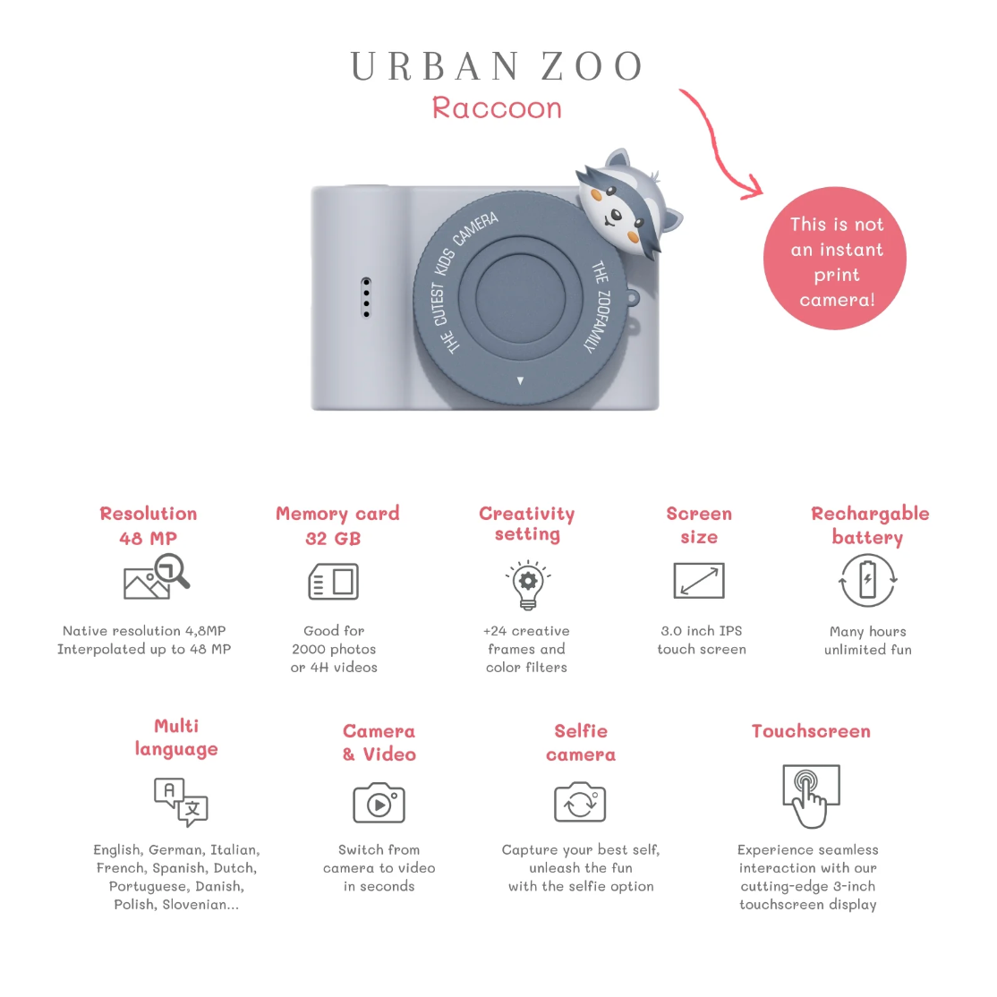 Cámara digital The Zoofamily - Urban Zoo Raccoon