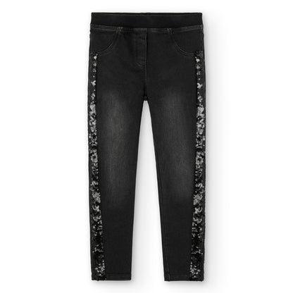Pantalón denim black brillo - Boboli