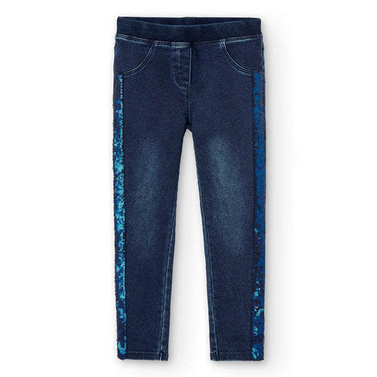 Pantalón denim blue brillo