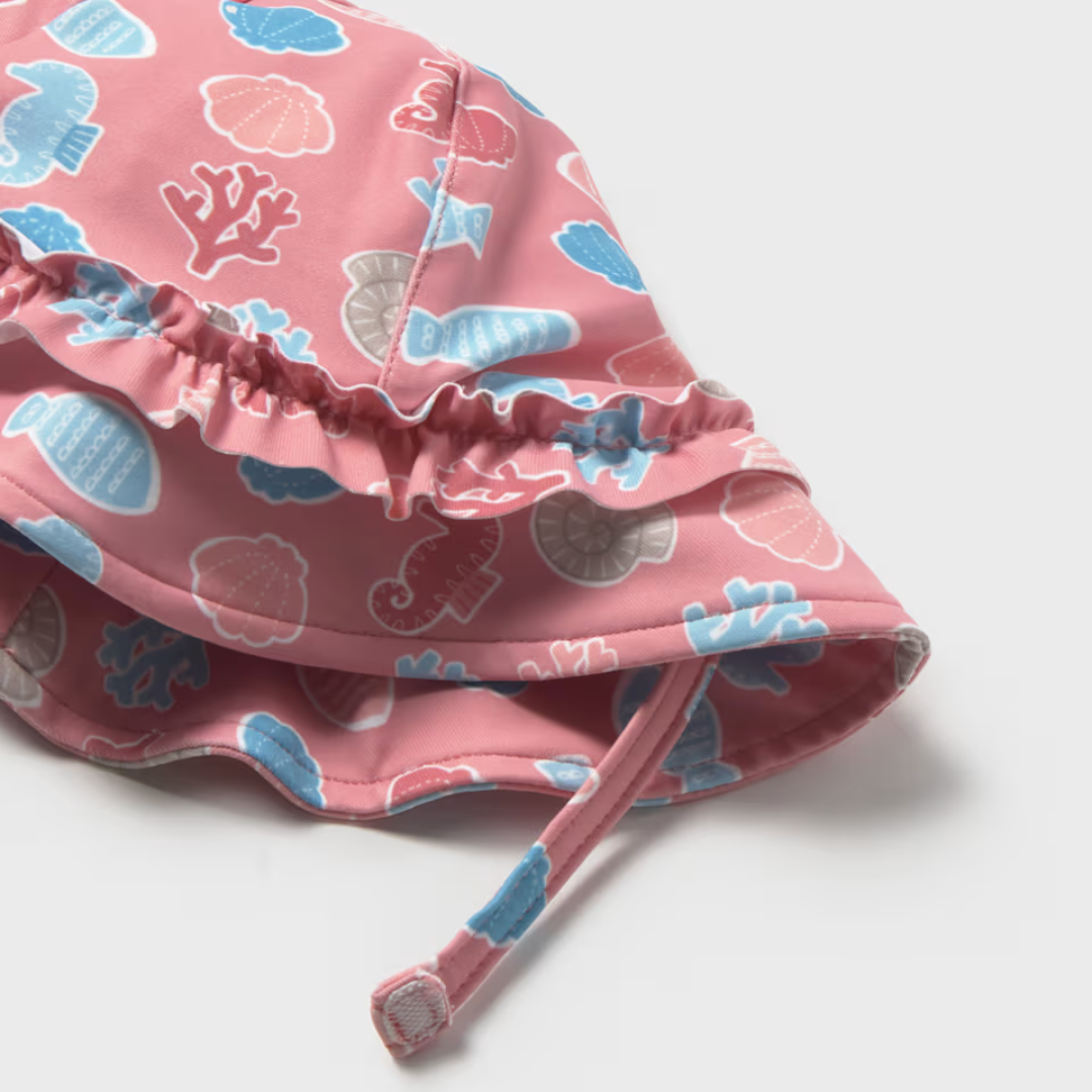 Bañador enterizo y gorro Beach rosa - Mayoral