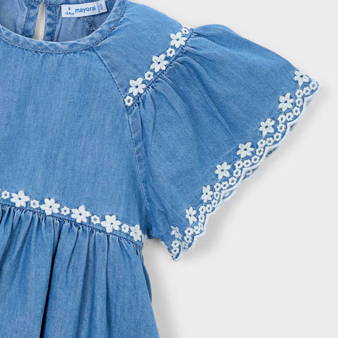 Vestido niña Denim Bordado  - Mayoral