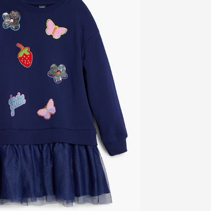 Vestido falda tul figuras - Desigual