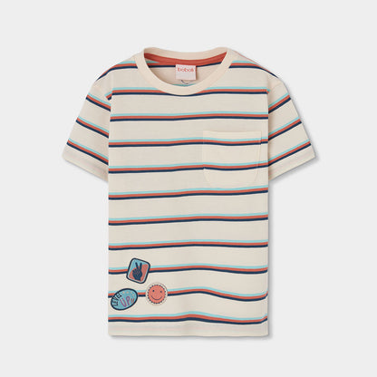 Camiseta niño punto listado Level Up - Boboli