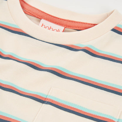 Camiseta niño punto listado Level Up - Boboli