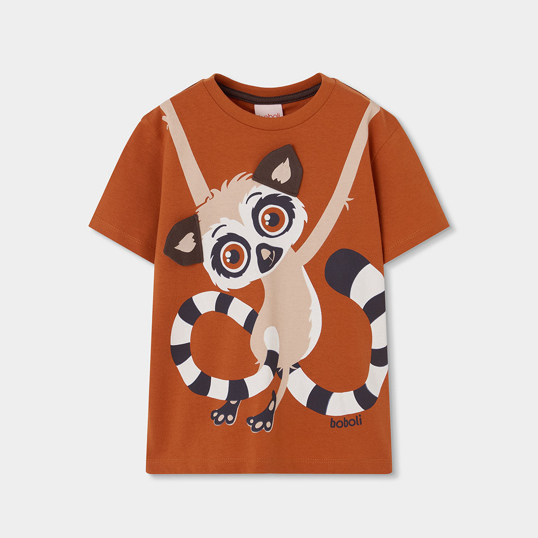 Camiseta niño naranja Lemur - Boboli