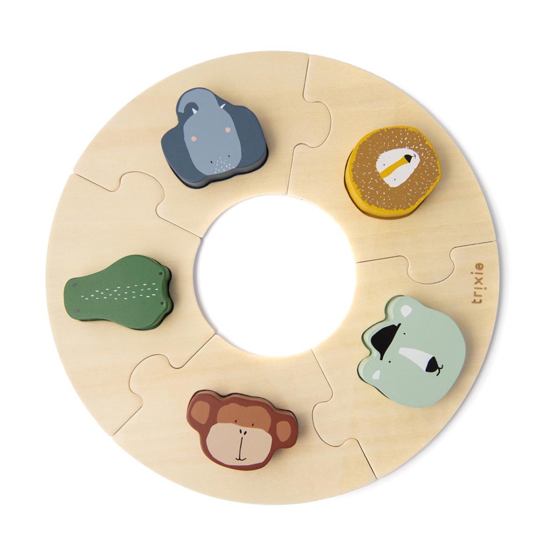 Puzzle redondo animales madera - Trixie