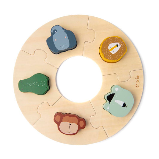 Puzzle redondo animales madera - Trixie