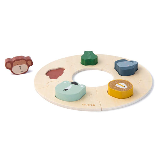 Puzzle redondo animales madera - Trixie