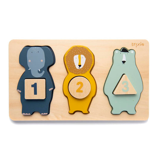 Puzzle animales números madera - Trixie