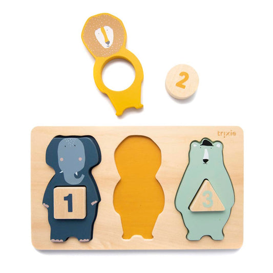 Puzzle animales números madera - Trixie