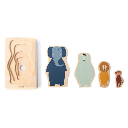 Puzzle animales 4 capas madera - Trixie