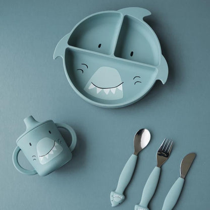 Taza silicona con boquilla Mr. Shark - Trixie