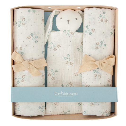 Set regalo gasas y dou dou Stars azul - Bimbidreams