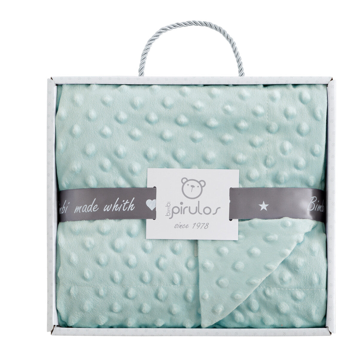 Manta Microfibra Dots verde - Bimbidreams