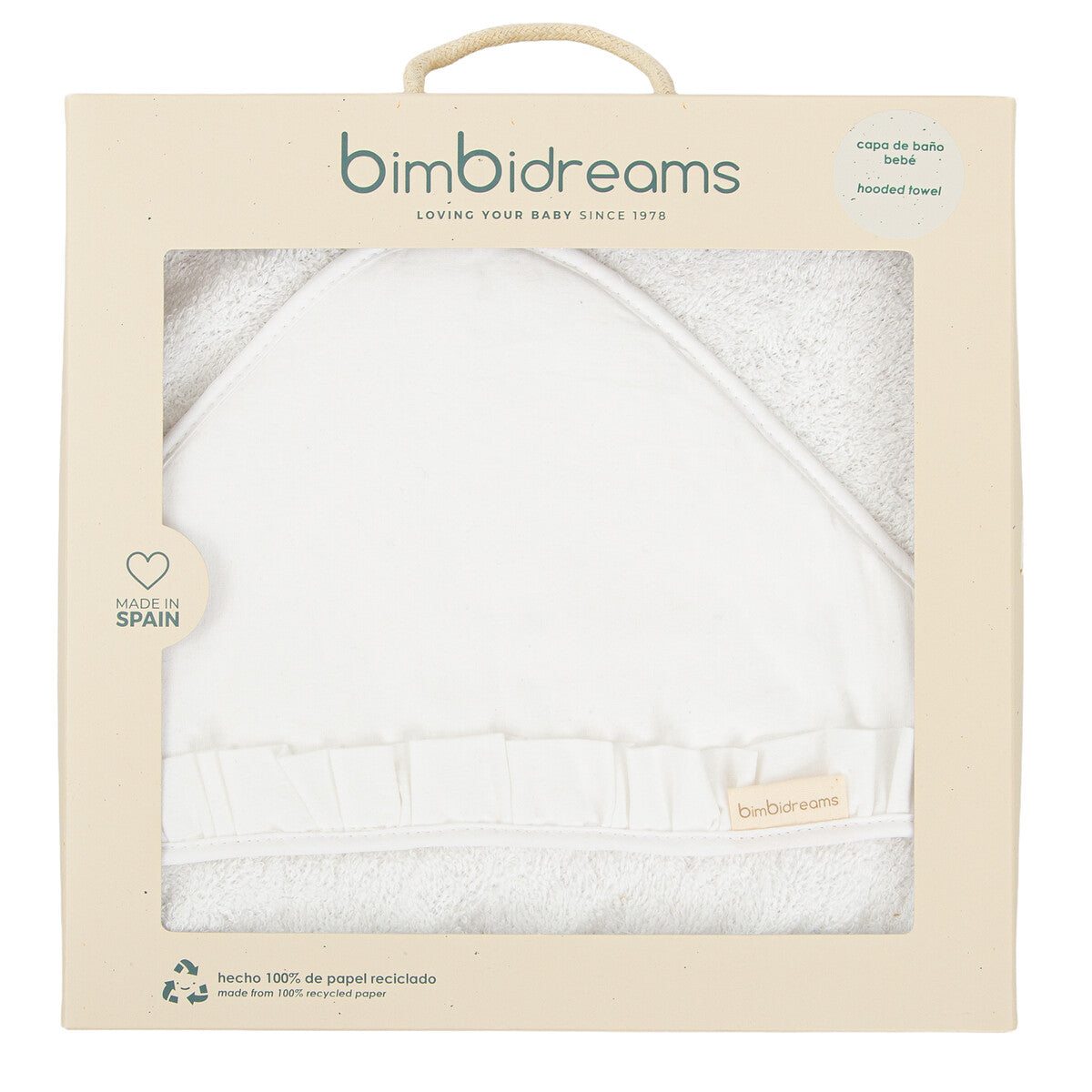 Capa de baño bebé 100x100 Stone Washed Blanco - Bimbidreams