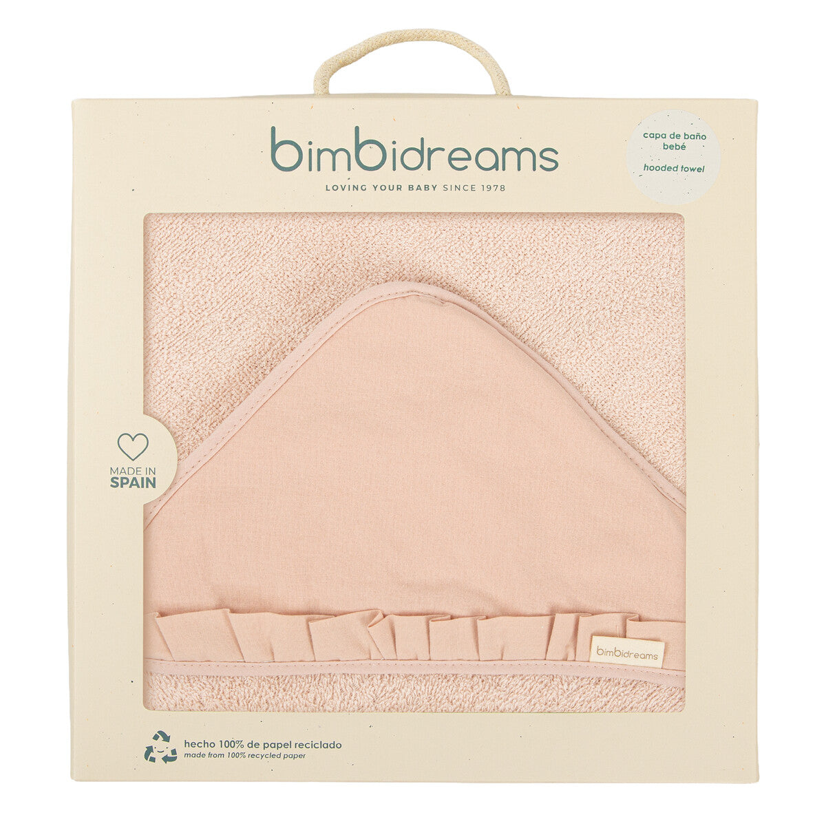 Capa de baño bebé 100x100 Stone Washed Rosa - Bimbidreams