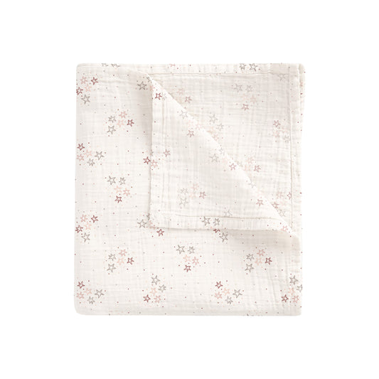 Muselinas bambú Stars rosa 120x120 - Bimbidreams