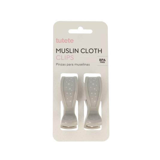 2 Pinzas para Muselinas Gris - Tutete