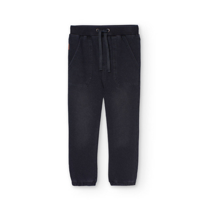 Pantalón felpa denim niño black - Boboli
