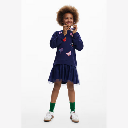 Vestido falda tul figuras - Desigual