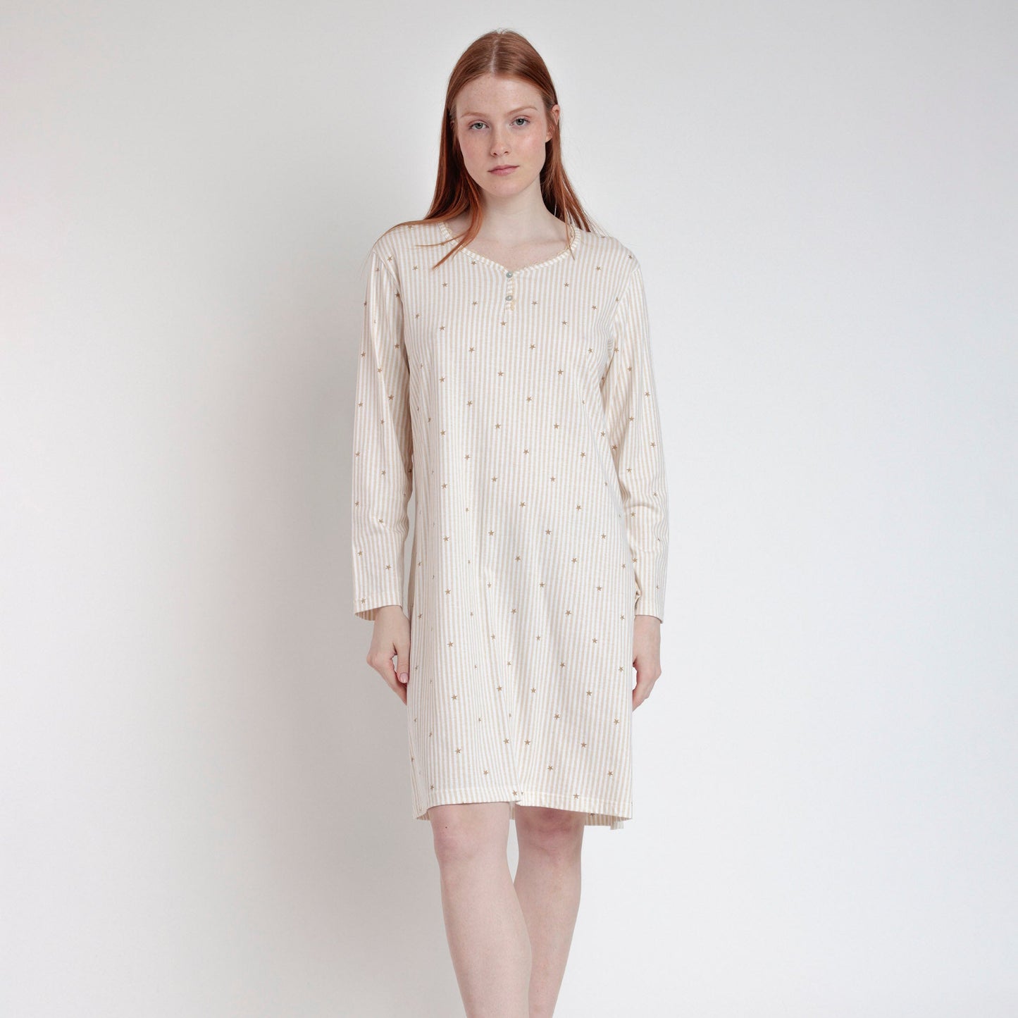 Camisola manga larga Stripes and Stars beige - Admas