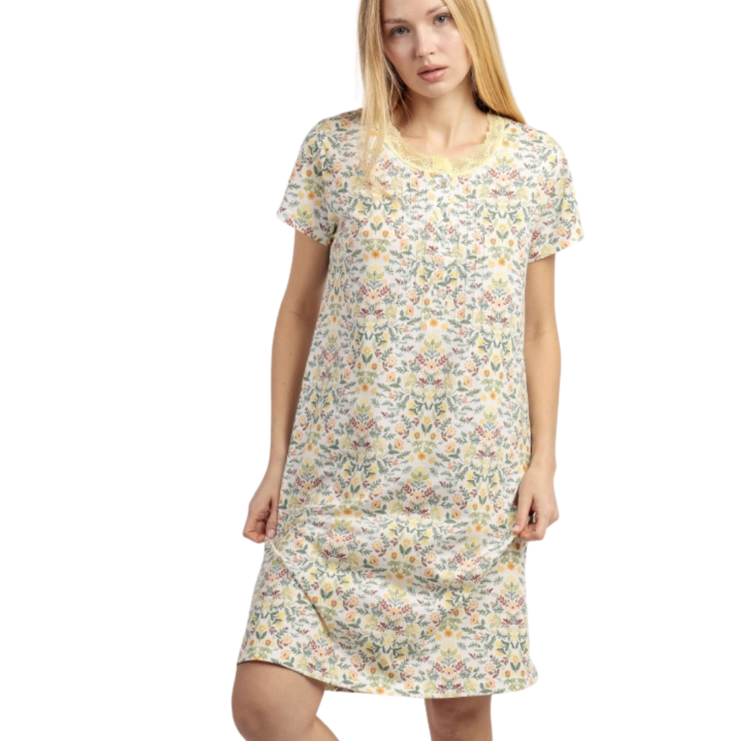 Camisola Manga Corta Yellow Garden - Admas