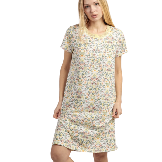 Camisola Manga Corta Yellow Garden - Admas