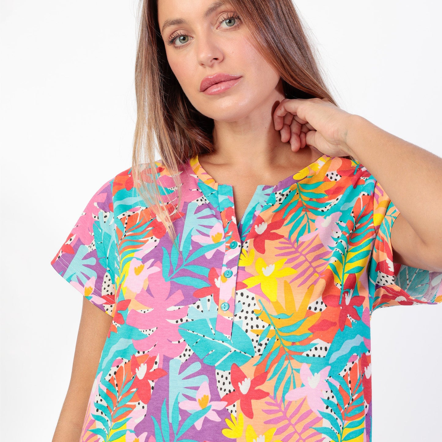 Camisola Mangas Corta Tropical Summer - Admas