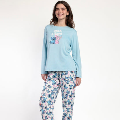Pijama manga larga Stitch y Ángel mujer - Admas