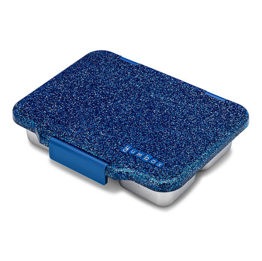 Caja Almuerzo Yumbox Pret Acero Glitter Azul 4C - Yumbox
