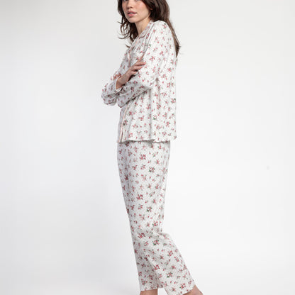 Pijama abotonado manga larga Dots and Flowers - Admas