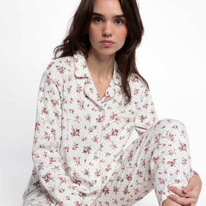 Pijama abotonado manga larga Dots and Flowers - Admas