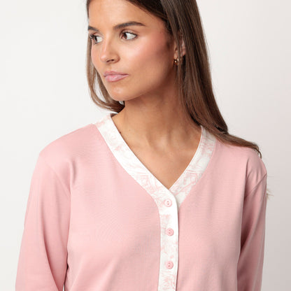 Pijama abotonado manga larga Toile De Jouy - Admas