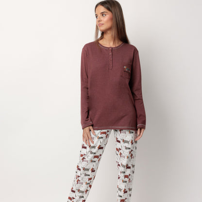 Pijama manga Dogs Home mujer - Admas