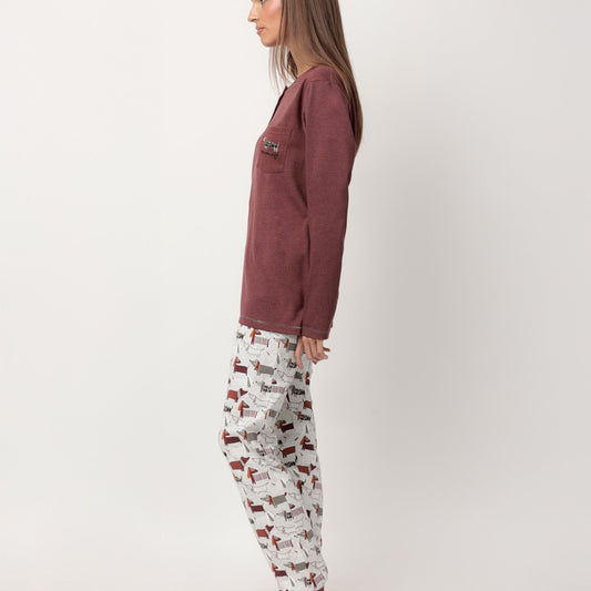 Pijama manga Dogs Home mujer - Admas